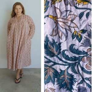 Mes Filles Sadie Dress Light Pink Background With Blue/Yellow Floral Print SZ 2